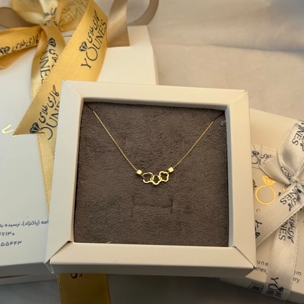 گردنبند طلا ونکلیف تودرتو مکعب